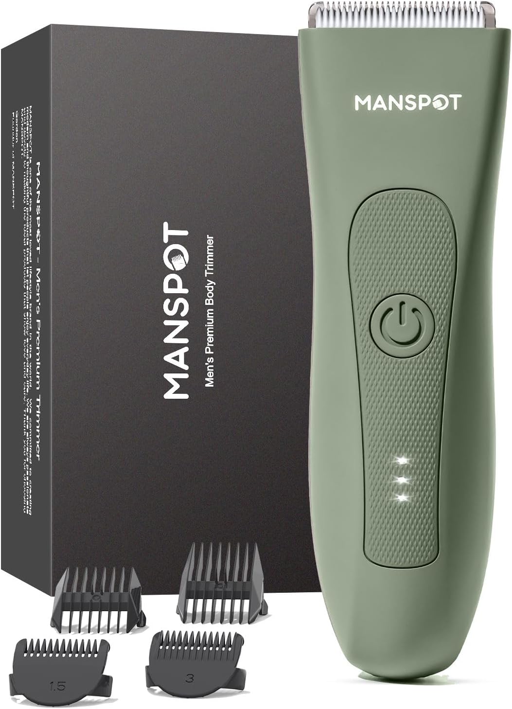 MANSPOT Manscape Pubic Hair Trimmer for Men and Women, Electric Ball Trimmer Pubic Trimmer Shaver,Hypoallergenic Ceramic Blade Heads,Waterproof Wet/Dry Groin Shaver,20 Times Usage,No Nick,No Burn